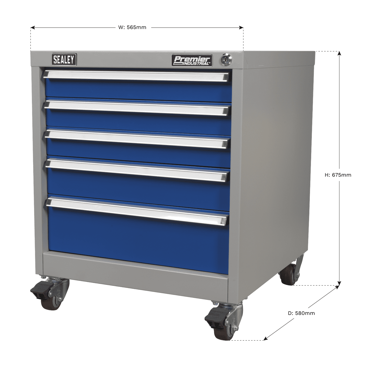 Premier Industrial™ Mobile Industrial Cabinet 5 Drawer - Image 6