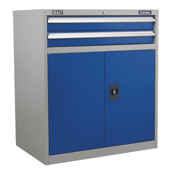 Premier Industrial™ Industrial Cabinet with 2 Drawers & 1 Shelf