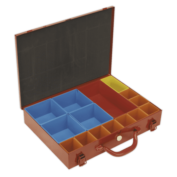 Metal Case with 15 Storage Bins