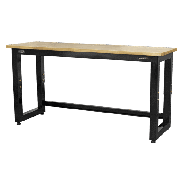 Premier™ Heavy-Duty Steel Adjustable Workbench with Wooden Worktop 1830mm