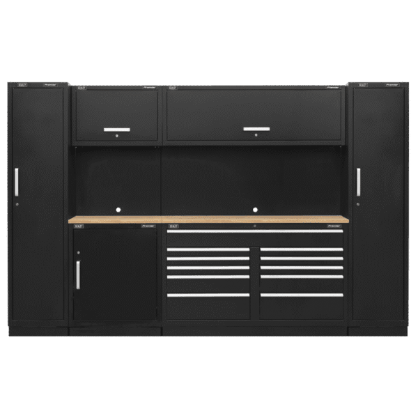 Premier™ Storage System with Hardwood Worktop 3.55m