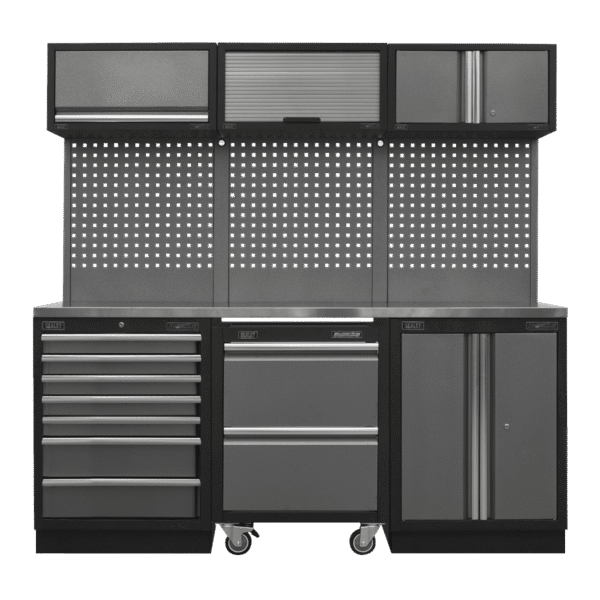 Superline PRO® Storage System with Stainless Steel Worktop 2.04m