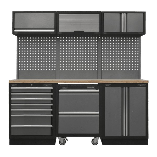 Superline PRO® Storage System with Pressed Wood Worktop 2.04m