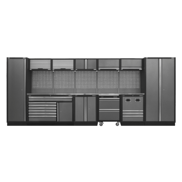 Superline PRO® Storage System with Stainless Steel Worktop 4.92m