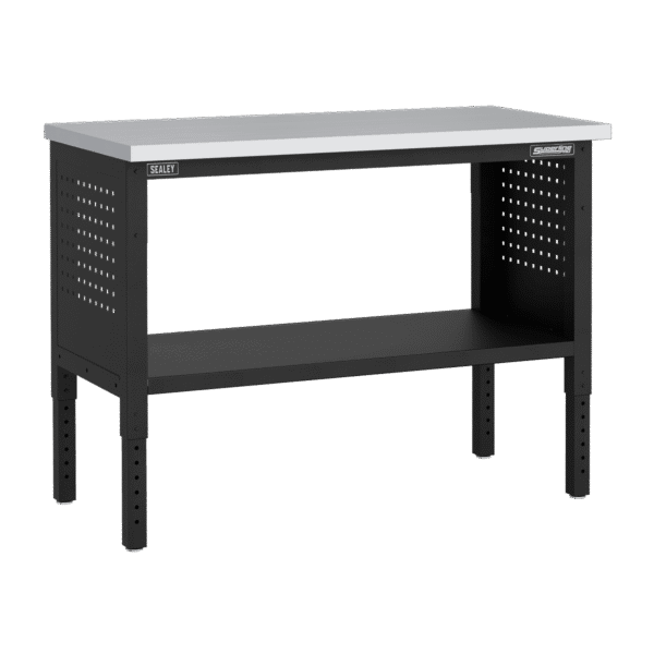 Superline PRO® Modular Adjustable Height Workbench with Stainless Steel Worktop 1265mm