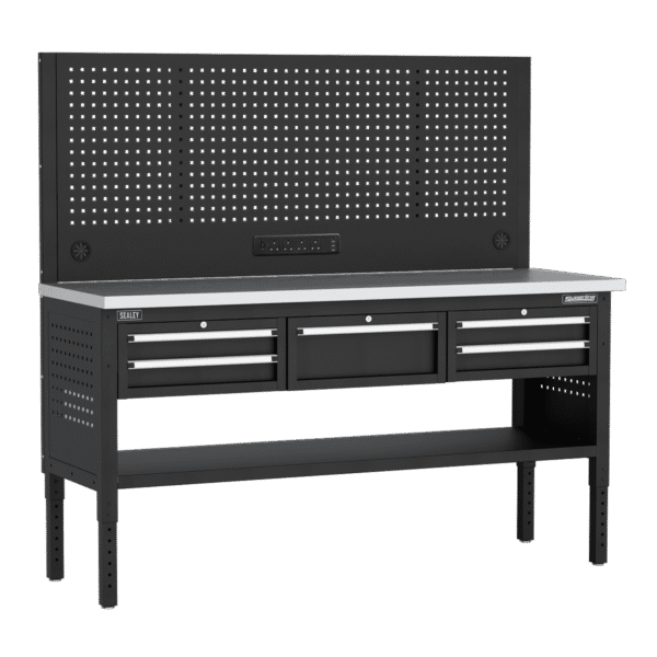 Superline PRO® Modular Workbench with 5 Drawers Stainless Steel Worktop 1830mm