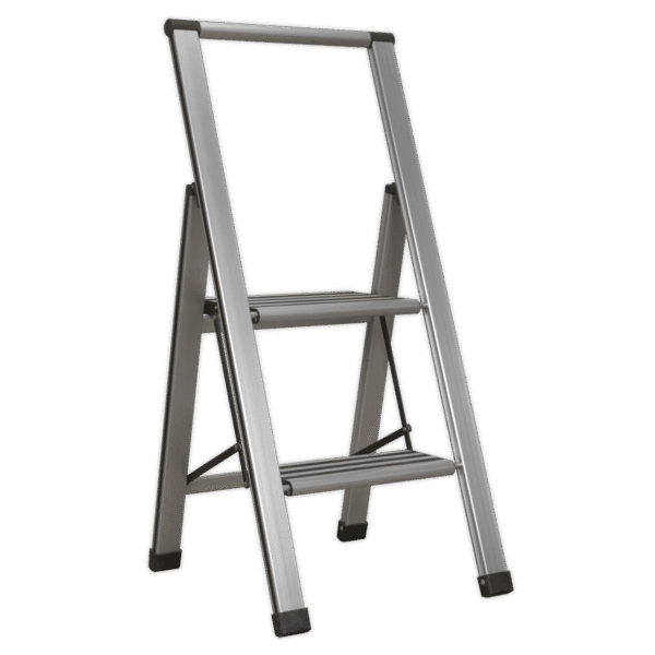 Professional Folding Step Ladder 2-Step Aluminium 150kg Capacity