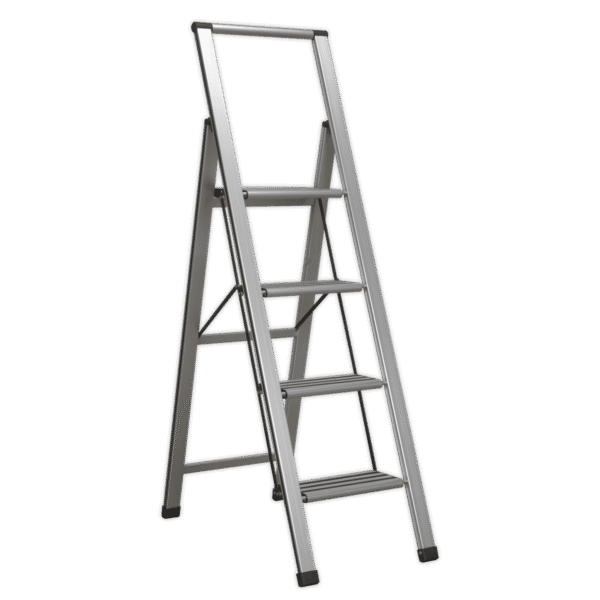 Aluminium Professional Folding Step Ladder 4-Step 150kg Capacity - EN 1483