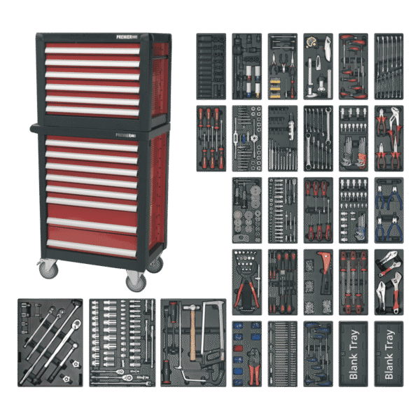 Premier™ Topchest & Rollcab Combination 14 Drawer with 1233pc Tool Kit
