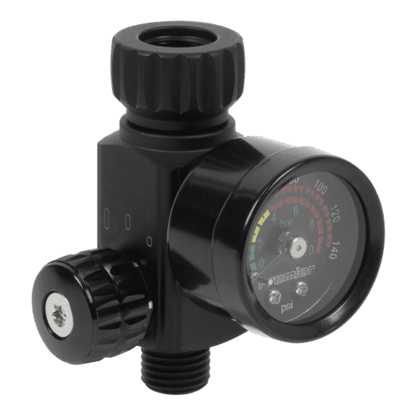 Premier On-Gun Air Pressure Regulator/Gauge with Glass Lens