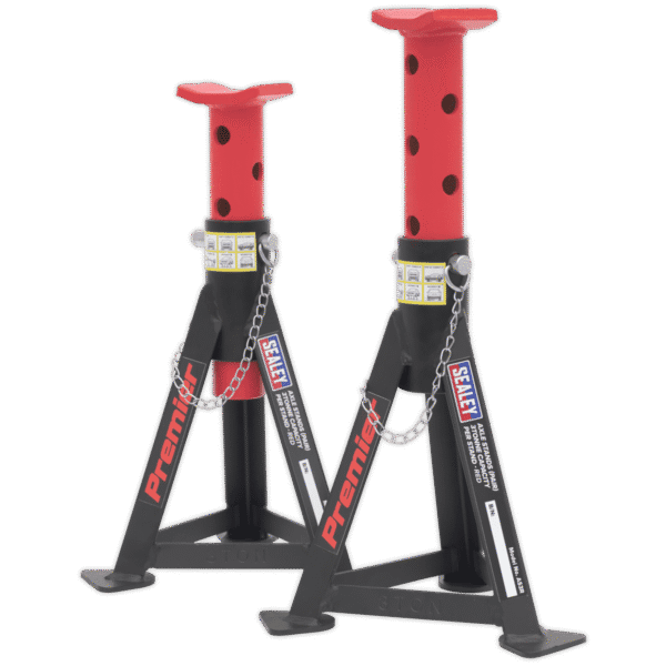 Premier Axle Stands (Pair) 3 Tonne Capacity per Stand - Red