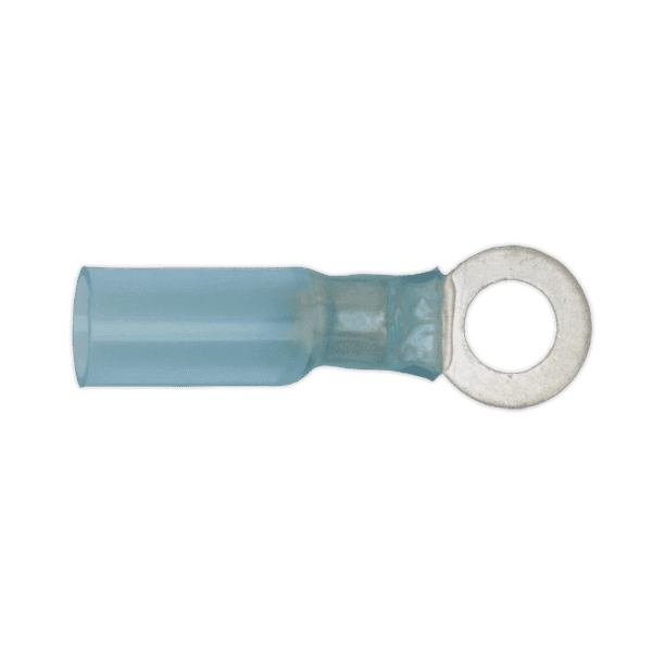 Heat Shrink Ring Terminal 6.4mm, Blue - Pack of 25