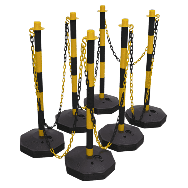 Post & Chain Kit 25m - Black/Yellow