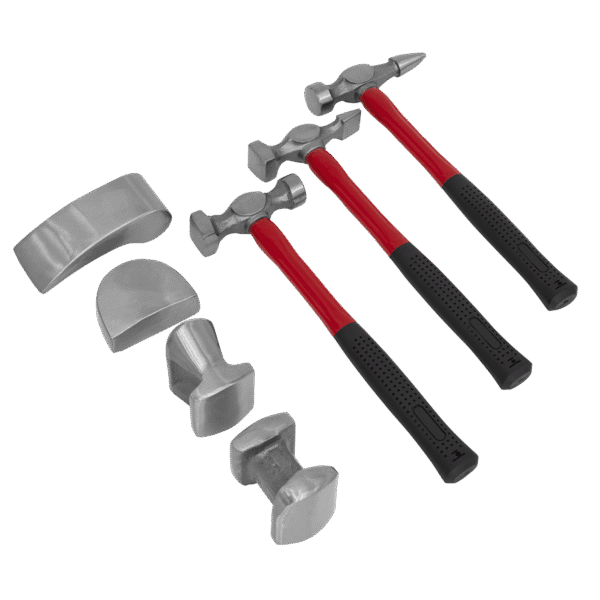 Drop-Forged Panel Beating Set with Fibreglass Shafts 7pc