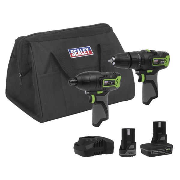 2 x SV10.8 Series Power Tool Kit 10.8V - 2 Batteries & Euro Plug