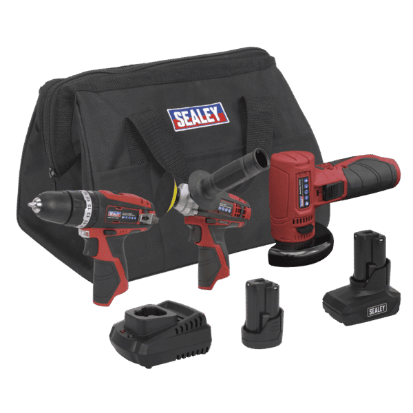 3 x SV12 Series Cordless Power Tool Kit 12V - 2 Batteries