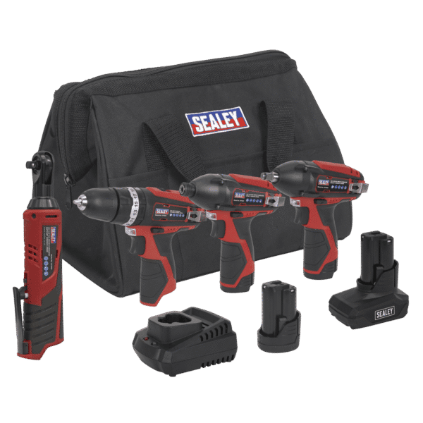 4 x SV12 Series Cordless Power Tool Kit 12V - 2 Batteries