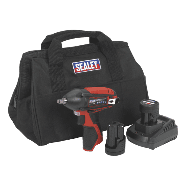 SV12 Series 3/8"Sq Drive Cordless Impact Wrench Kit 12V 2Ah - 2 Batteries