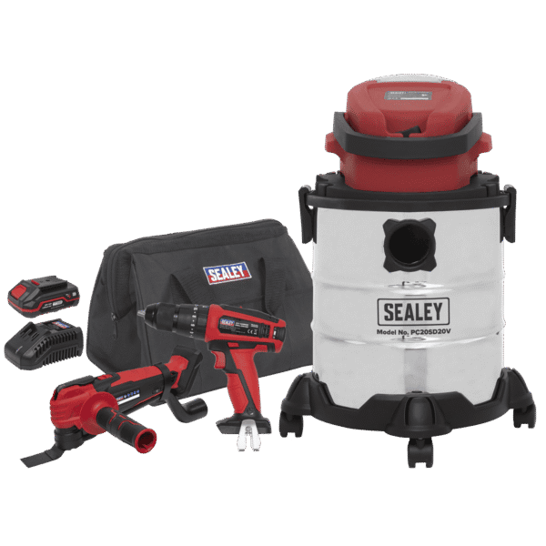 3 x SV20 Series Cordless Power Tool Vac Kit 20V - 2 Batteries