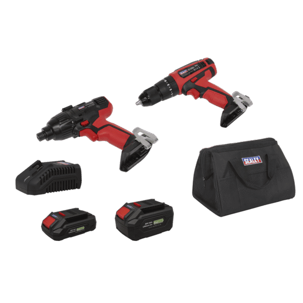2 x SV20 Series Cordless Power EU Tool Kit 20V Euro Plug - 2 Batteries