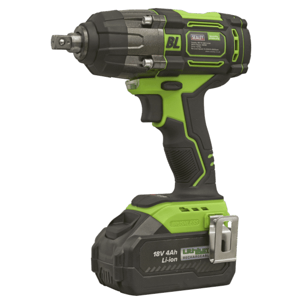 1/2"Sq Drive Cordless Brushless Impact Wrench 18V 4Ah