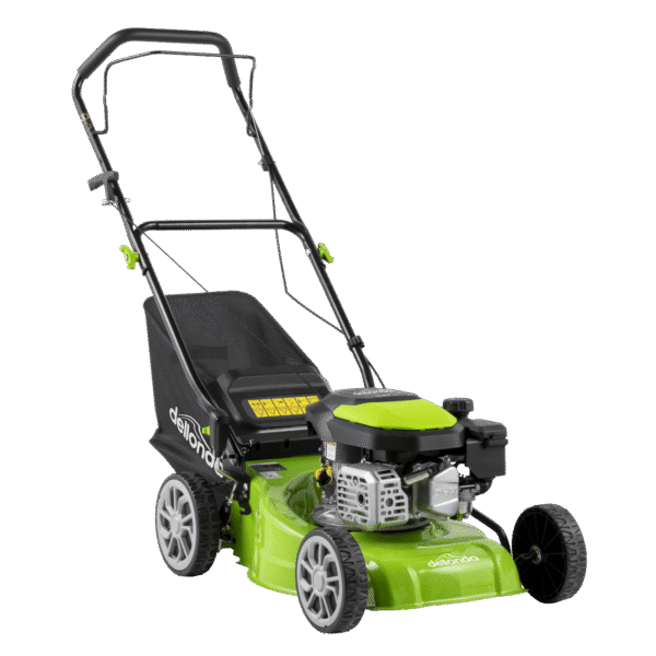Dellonda Hand-Propelled Petrol Lawnmower Grass Cutter, 127cc 16"/41cm 4-Stroke