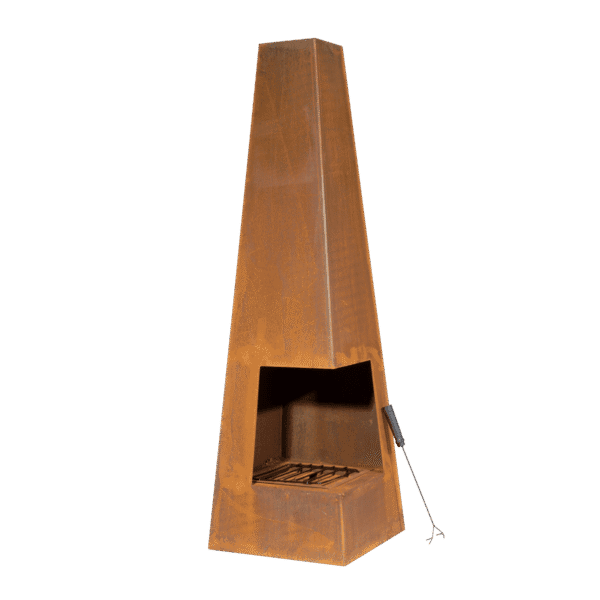 Dellonda Chiminea, Wood Burner, Heater for Outdoors W45cm x H150cm, Corten Steel