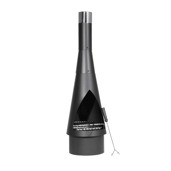 Dellonda Outdoor Chiminea, Fireplace, Fire Pit, Heater, Durable, Black Steel