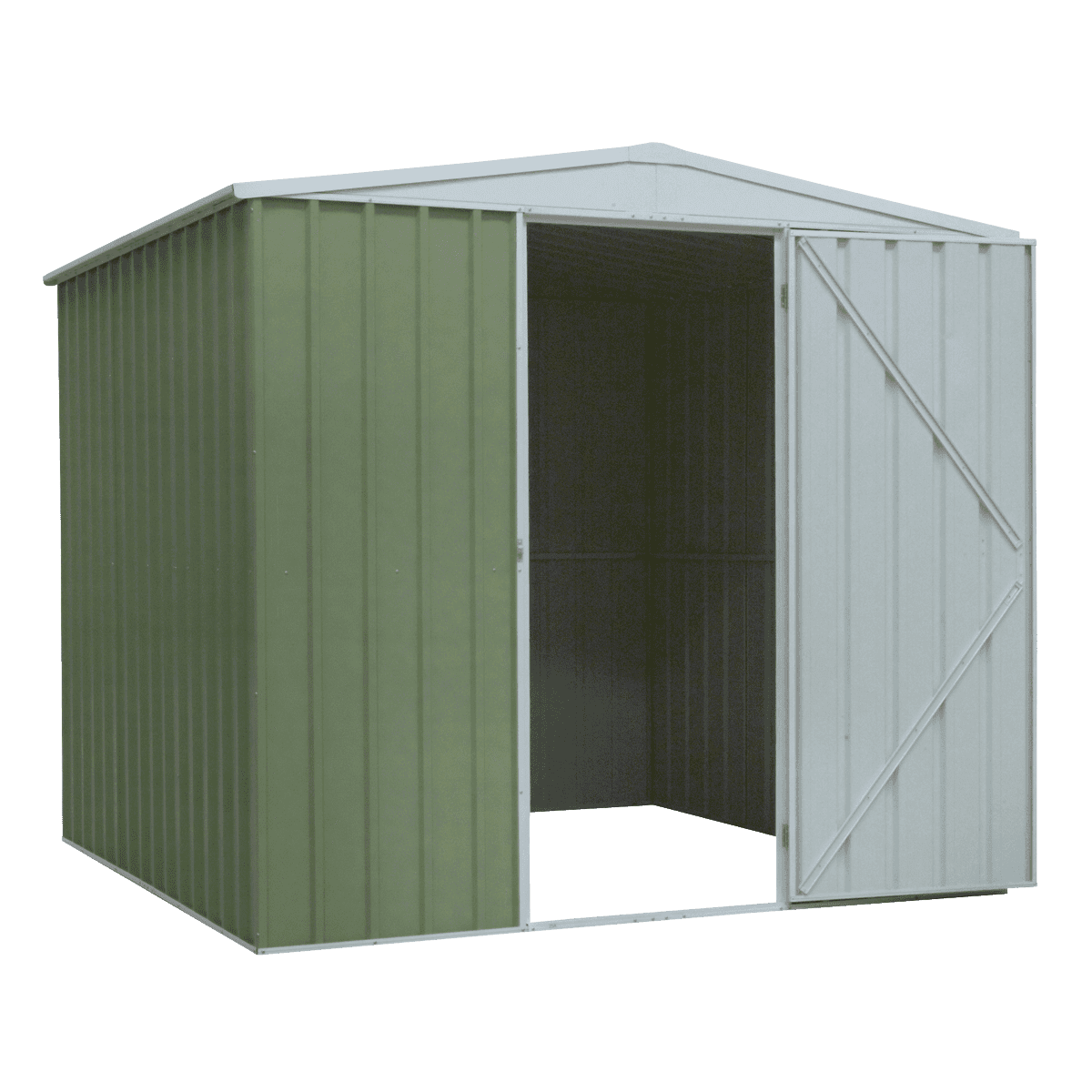 Dellonda Galvanized Steel Storage Shed with Apex Style Roof 230 x 230 x 220cm - Green - Image 4