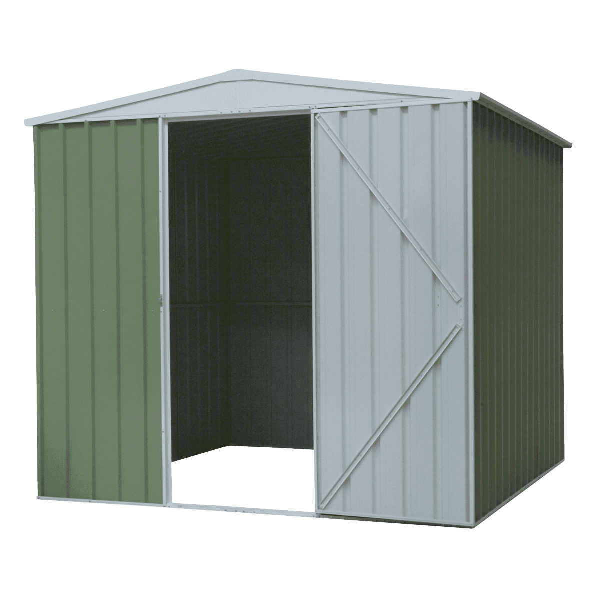 Dellonda Galvanized Steel Storage Shed with Apex Style Roof 230 x 230 x 220cm - Green - Image 5