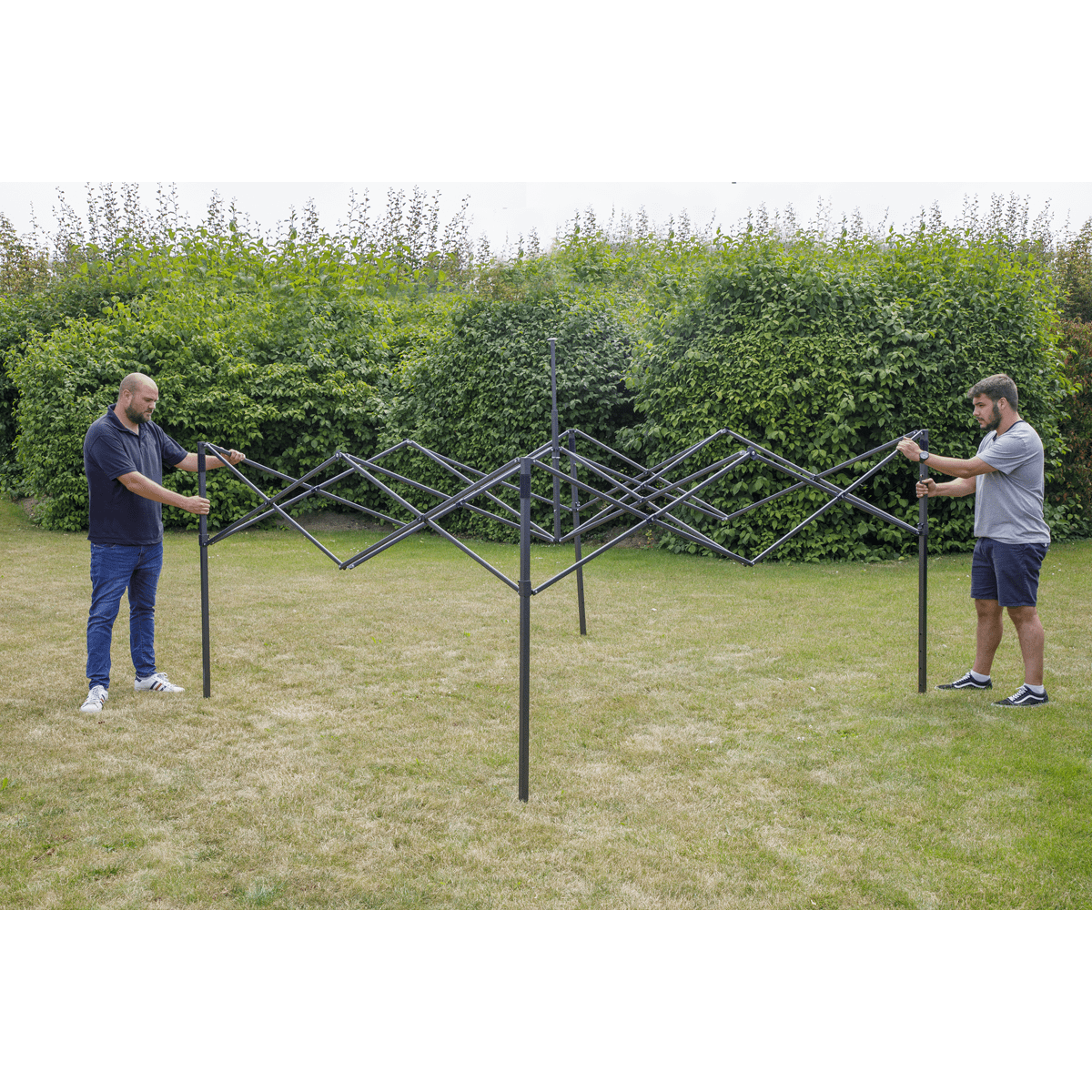Dellonda Premium 2x2m Pop-Up Gazebo, Heavy Duty, PVC Coated, Water-Resistant Fabric, Supplied with Carry Bag, Rope, Stakes & Weight Bags - Beige Canopy