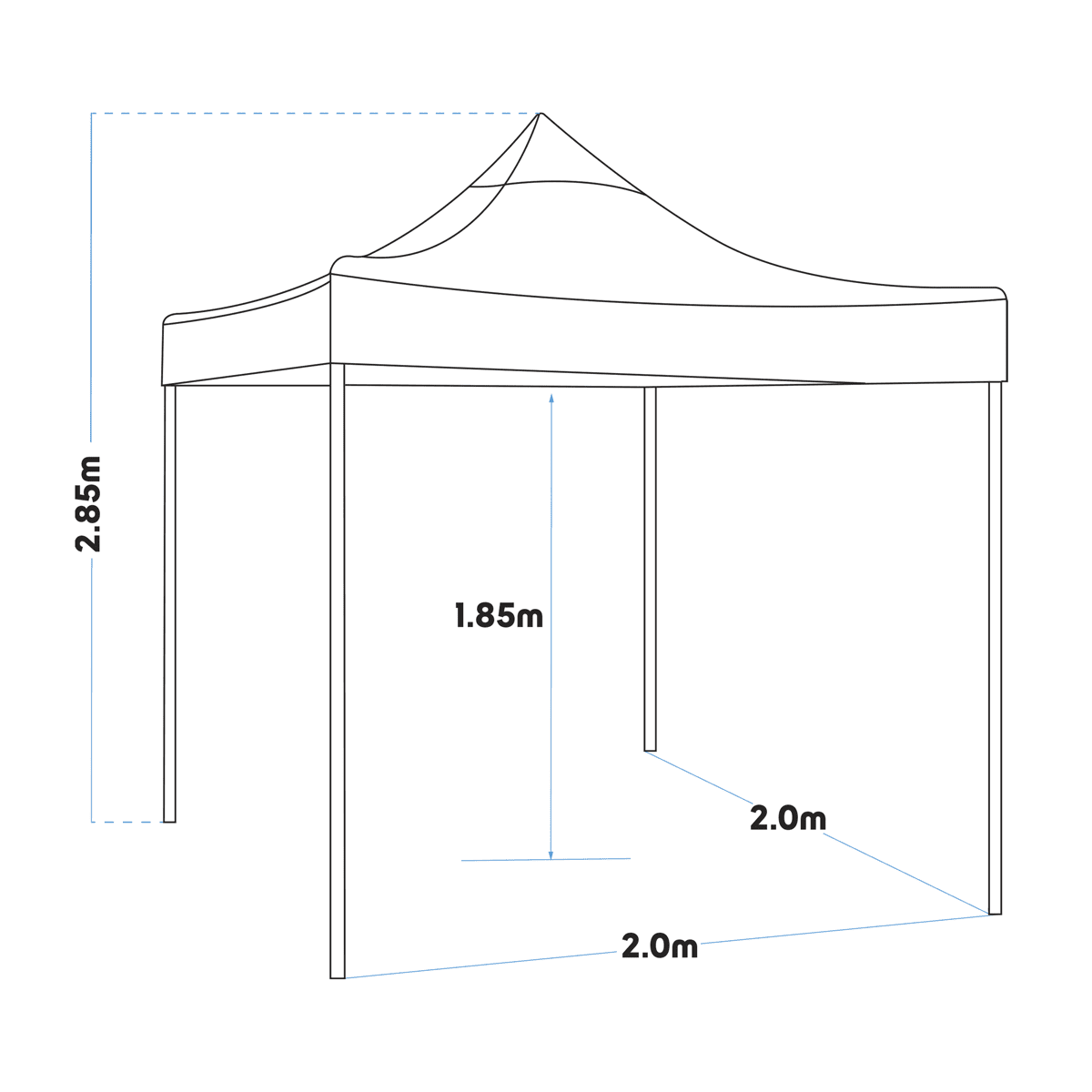 Dellonda Premium 2x2m Pop-Up Gazebo, Heavy Duty, PVC Coated, Water-Resistant Fabric, Supplied with Carry Bag, Rope, Stakes & Weight Bags - Beige Canopy - Image 11