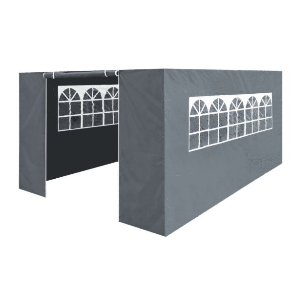 Dellonda Premium Side Walls/Doors/Windows for Gazebo/Marquee, Fits 3 x 4.5m Models - Grey