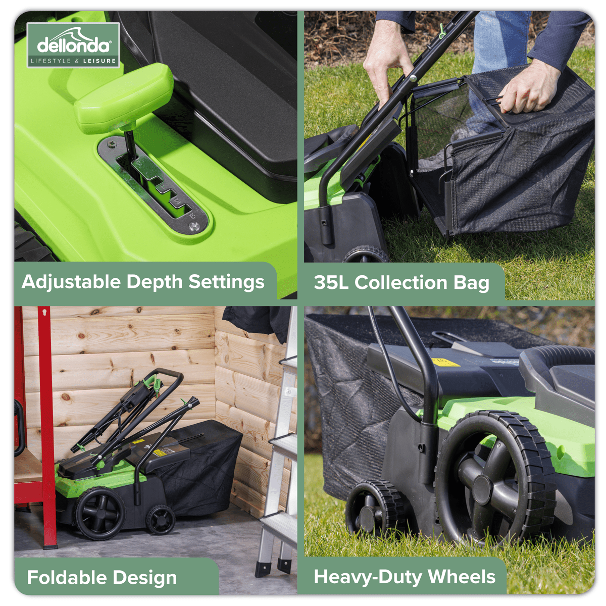 Dellonda 2-in-1 Electric Scarifier & Rake 1500W/230V - Image 18