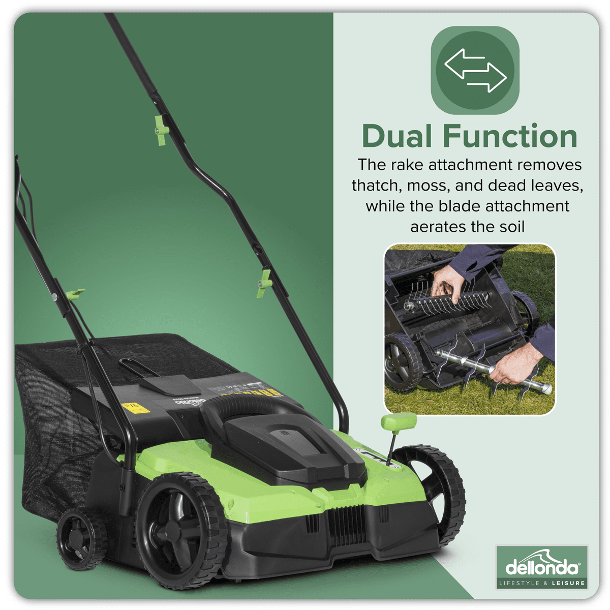 Dellonda 2-in-1 Electric Scarifier & Rake 1500W/230V - Image 21
