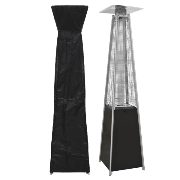 Dellonda Pyramid Gas Patio Heater 13kW for Commercial & Domestic Use, Supplied with Cover, Black