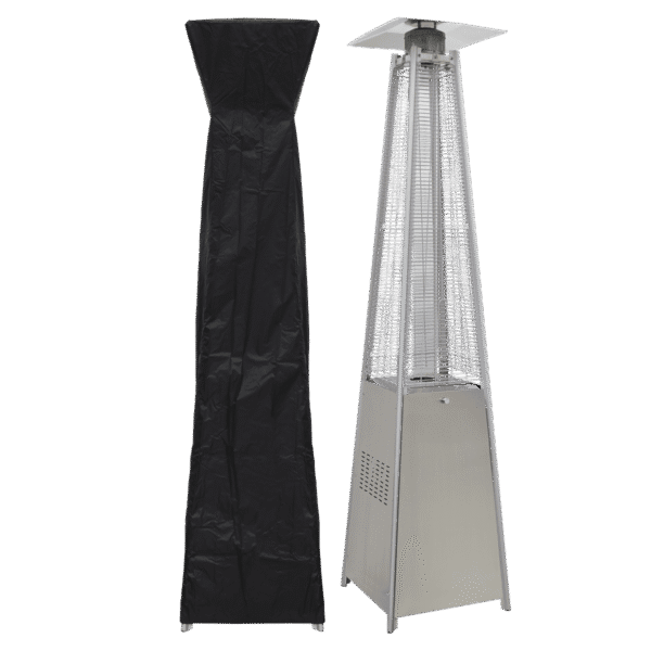 Dellonda Pyramid Gas Patio Heater 13kW for Commercial & Domestic Use, Stainless Steel, Supplied with Cover