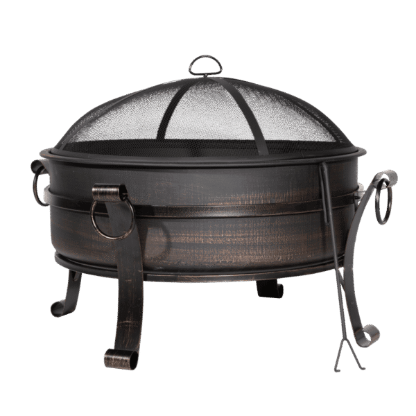 Dellonda 76cm Deluxe 2-in-1 Outdoor Fire Pit & Coffee Table Antique Bronze Effect