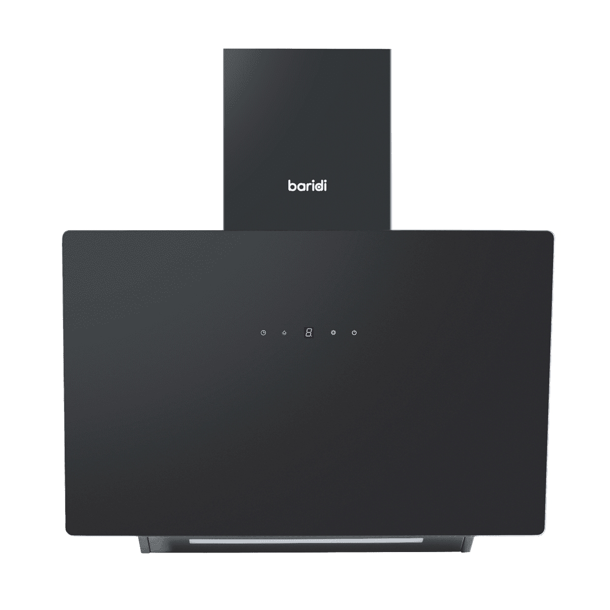 Baridi Angled Chimney Cooker Hood with Touch Controls & Carbon Filters 60cm - Black Glass - Image 2