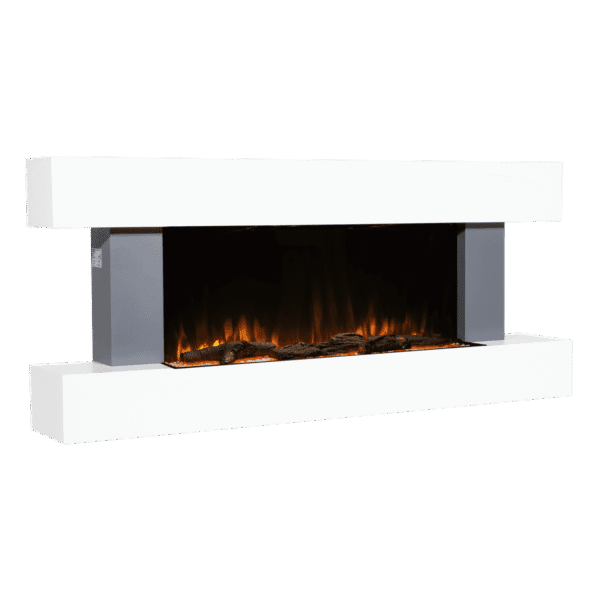 Baridi Wall Mounting Electric Fireplace with LED Flame Effect 52" - Grey