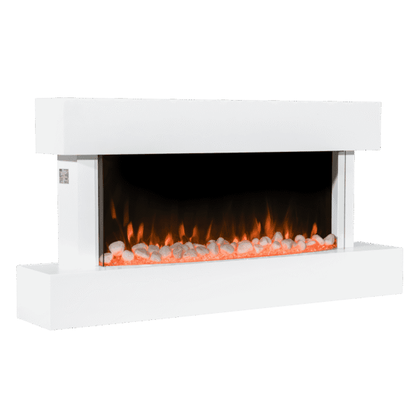 Baridi Wall Mounting Electric Fireplace with LED Flame Effect 46" - White