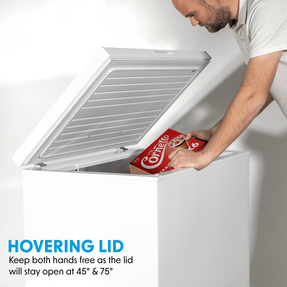 Baridi Freestanding Chest Freezer 142L Capacity - White - Image 7