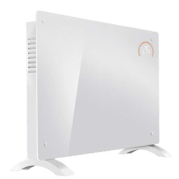 Baridi Electric Glass Panel Heater, 2000W, Thermostat Controlled 24Hr 7 Day Timer, Wi-Fi Enabled, Remote Control, White