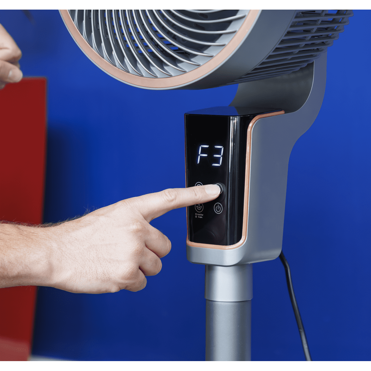 Baridi 12" Pedestal Fan with Remote Control & 12hr Timer 230V - Grey - Image 8