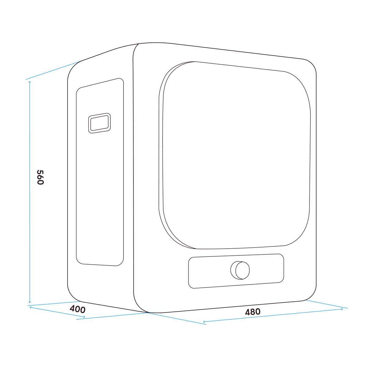 Baridi Tabletop Tumble Dryer with Analogue Controls 2.5kg Capacity - White - Image 3
