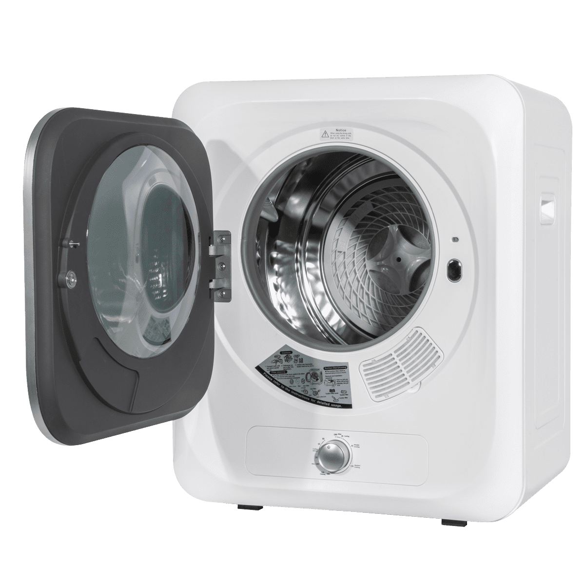 Baridi Tabletop Tumble Dryer with Analogue Controls 2.5kg Capacity - White - Image 5