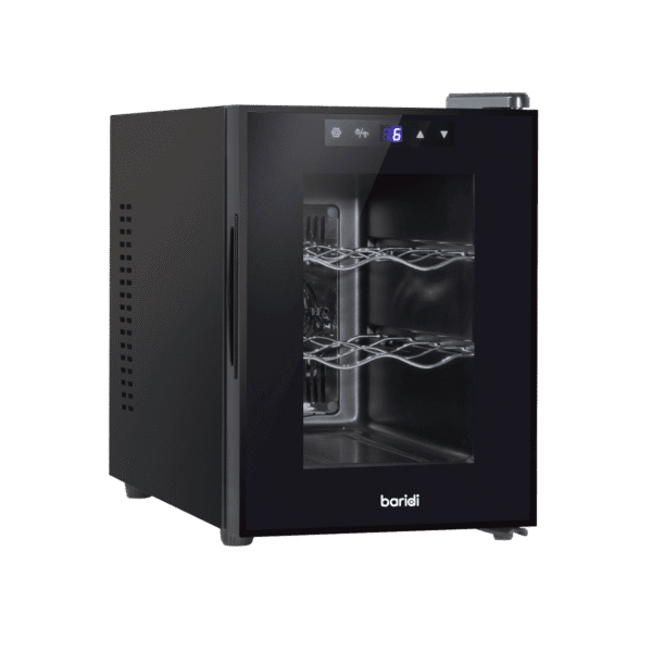 Baridi 6 Bottle Thermoelectric Tabletop Wine Cooler with Touch Control - Black