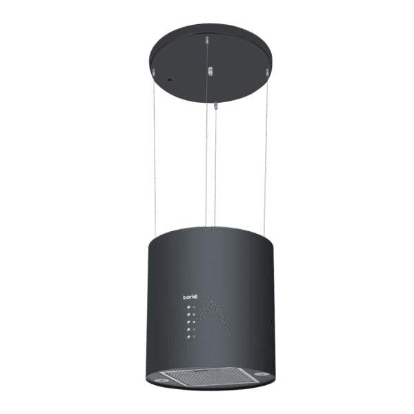 Baridi Round Island Cooker Hood 35cm - Black