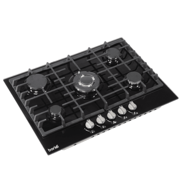 Baridi Gas Hob with 5 Cooking Zones 70cm - Black