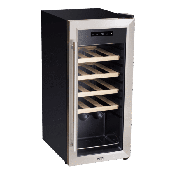 Baridi 18 Bottle Wine Fridge with Digital Touchscreen Controls & LED Light - Stainless Steel